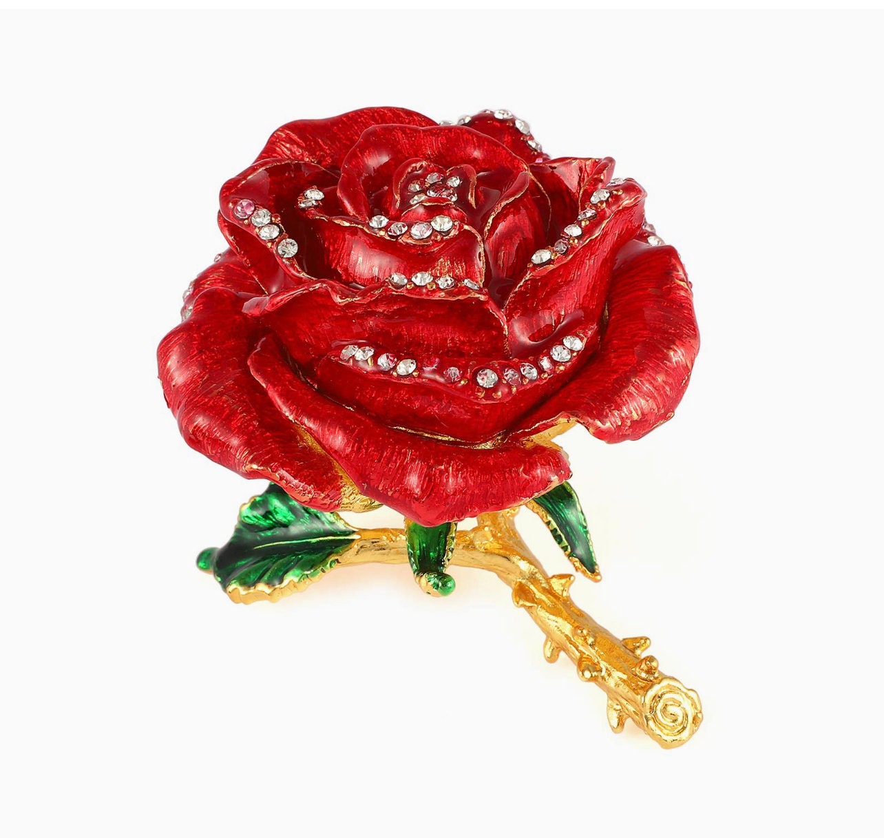 Rose Jewelry Trinket Box |Rose Figurine - Pink Fantasma 