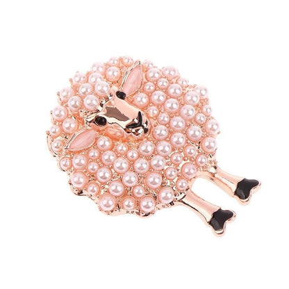 Sheep pearl brooch - Pink Fantasma 