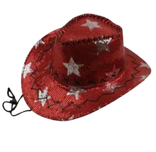 Red Sparkle Alabama Cowboy Hat 
