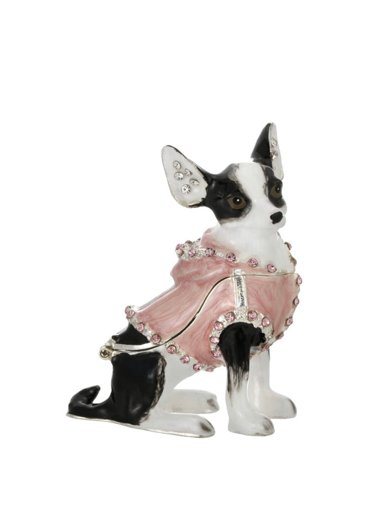 Chihuahua Trinket Box| Dog Figurine with storage for jewelry| Dog Trinket Boxes gifts